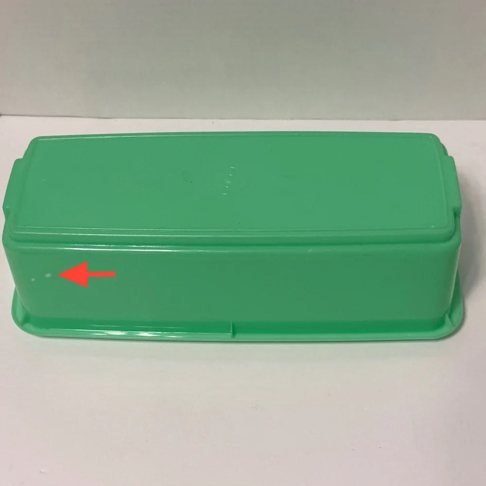 Vintage Tupperware 782-5 Mint Green Rectangular Storage Bin Made in USA Jadeite